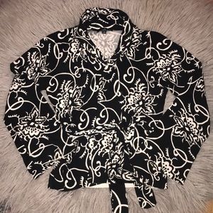 Willi Smith black & white design cardigan